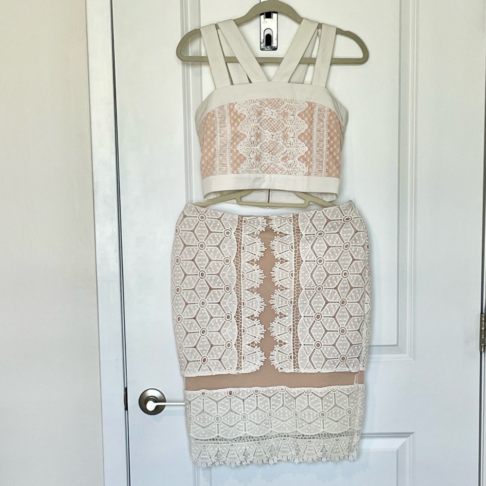 Endless Rose Cream and Nude Lace Two-Piece Mini Dress